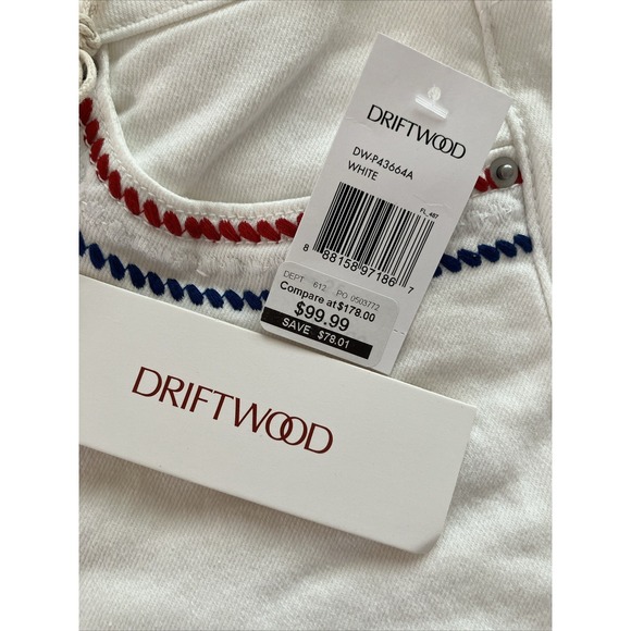 Driftwood Embroidered Floral Jeans Womens 25 White Crop Denim Red Blue Boho NWT - Picture 14 of 16